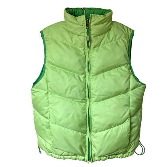 LL BEAN 0BDC9 Green Reversible Goose Down Puffer Vest - Picture 8 of 11